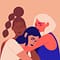 Portrait of three women with diverse skin tones, symbolizing sisterhood and unity.