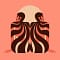 "Doubled Duo" abstract illustration: two mirrored female figures with flowing wave patterns representing duality and balance